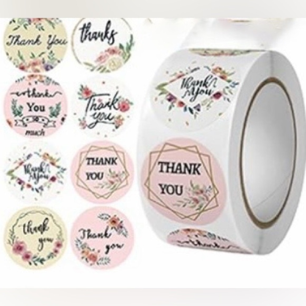 Thank You Stickers Roll 500 COUNT ROLL - RANDOM ROLL - Picture 7 of 11